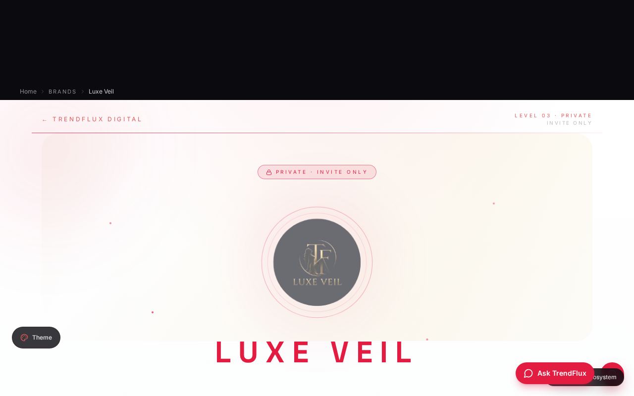 Live screenshot of the Luxe Veil interface